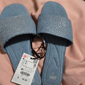 Zara rhinestone sandals size 5